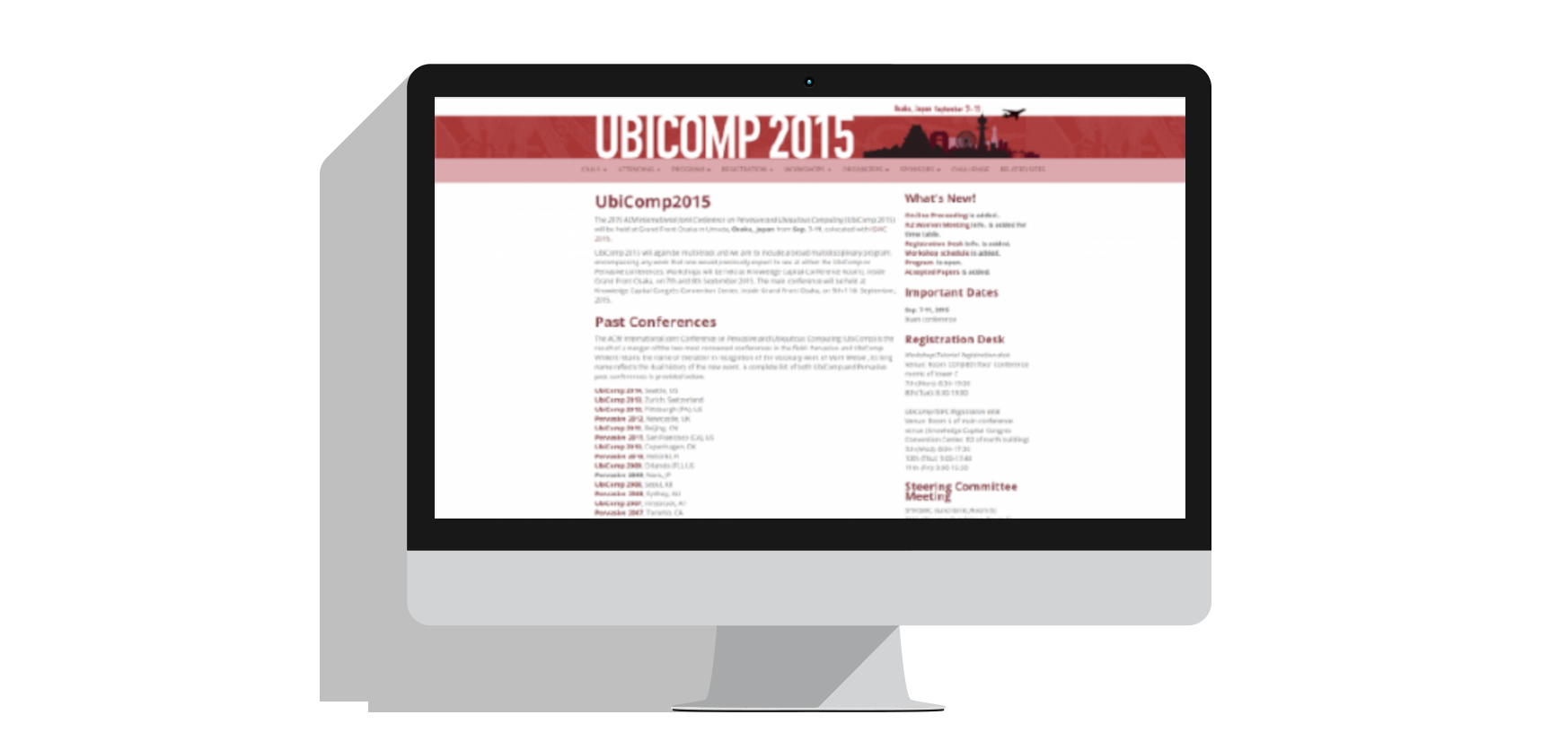 UBICOMP2015ウェブサイトのスクリーンショット