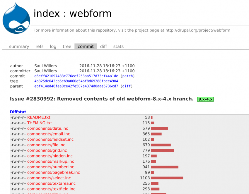 Drop webform 8.x